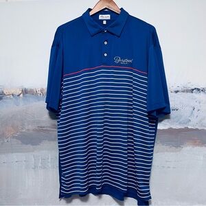PETER MILLAR Polo‎ Shirt Summer Comfort BARSTOOL Golf Striped Stretch Mens XXL